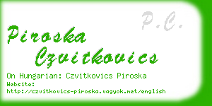 piroska czvitkovics business card